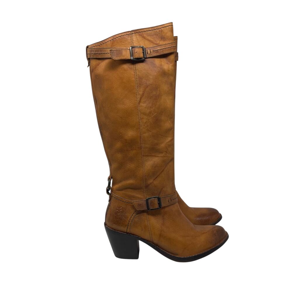 Frye Carmen Inside Zip Tall Riding Boots - Saddle Brown - Size 9